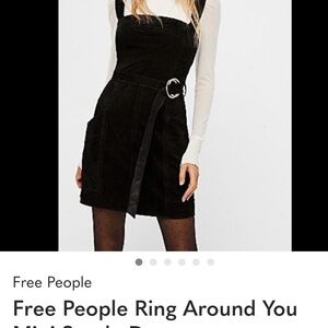 Free People Black Suede Ring Around You Dress
